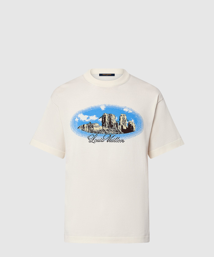 [LOUIS VUITTON-루이비통]그래픽 쇼트 슬리브드 코튼 크루넥 1AFXK4