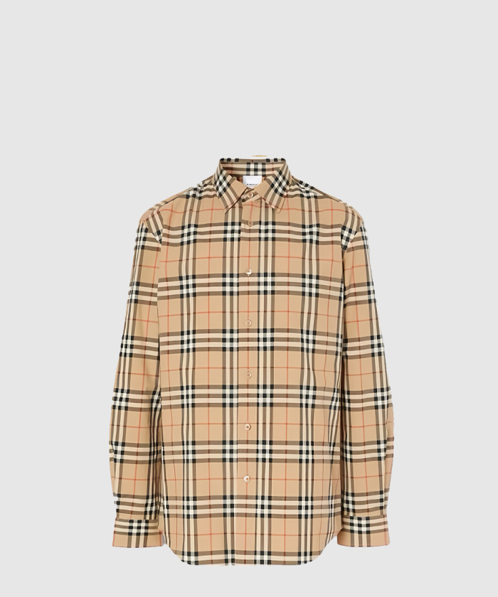 [BURBERRY-버버리]로고 아플리케 빈티지 체크 코튼 셔츠 80385211
