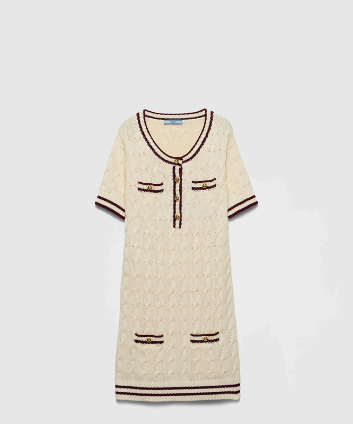 [PRADA-프라다]라운드넥 코튼 미니 드레스 23A061