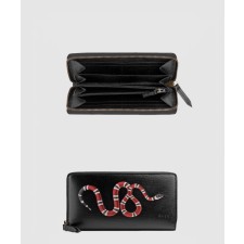 [GUCCI-구찌]물결 뱀 프린트 지퍼 장지갑 451273