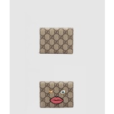 [GUCCI-구찌]GG 슈프림 코팅 캔버스 장식 카드 지갑 431398