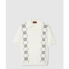 [GUCCI-구찌]인타르시아 코튼 니트 폴로 탑 747086