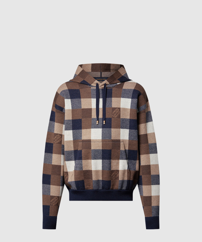 [LOUIS VUITTON-루이비통]다미에 캐시미어 앤드 울 블렌드 후디 1AFXJT