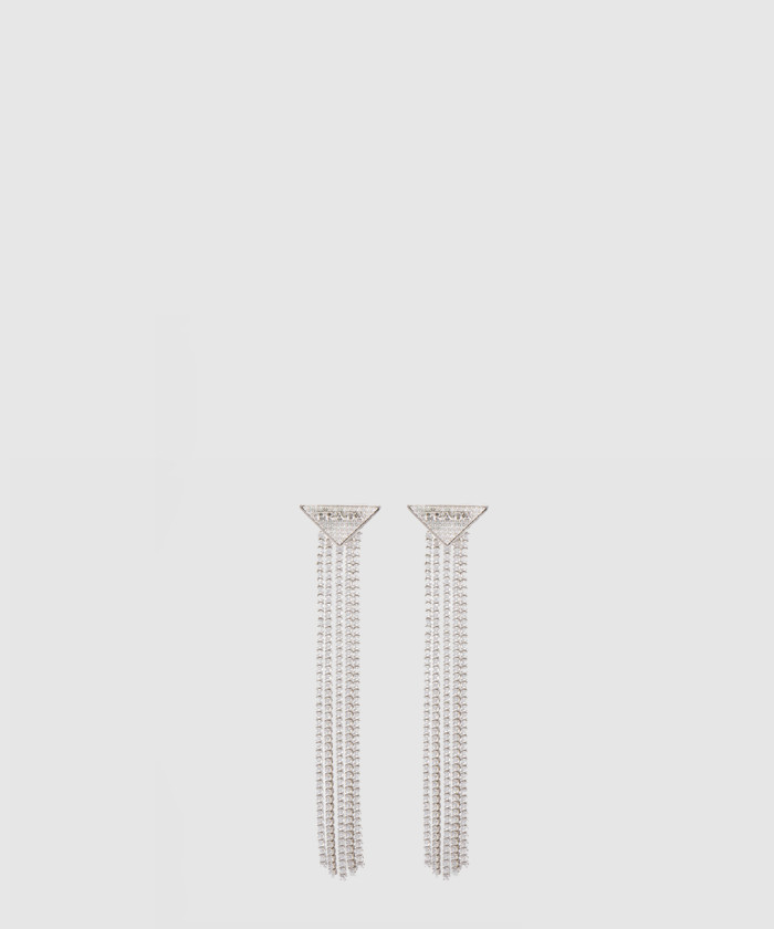 [PRADA-프라다]크리스털 로고 보석 귀걸이 1JO989