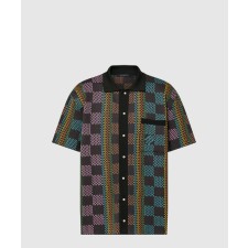 [LOUIS VUITTON-루이비통]다미에 쇼트 슬리브드 코튼 니트 셔츠 1AFQR7