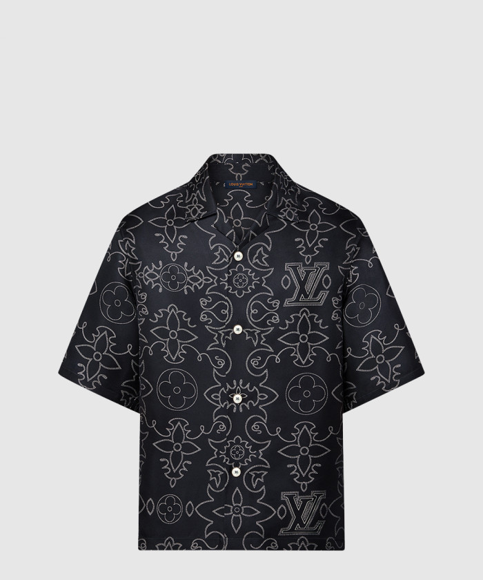 [LOUIS VUITTON-루이비통]프린티드 쇼트 슬리브드 실크 셔츠 1AFWSA