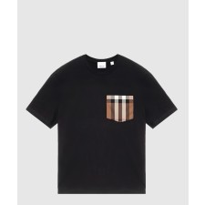 [BURBERRY-버버리]체크 포켓 코튼 오버사이즈 티셔츠 80803231