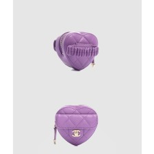 [CHANEL-샤넬]퀼팅 하트 지퍼 동전지갑 AP2786