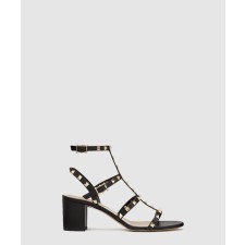 [VALENTINO-발렌티노]송아지 가죽 락스터드 슬라이드 샌들