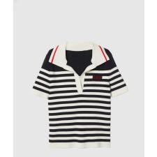 [GUCCI-구찌]코튼 비스코스 리브 폴로 탑 786429