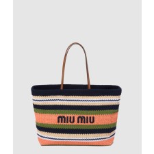 [MIUMIU-미우미우]라피아 앤 코튼 토트백 5BG228