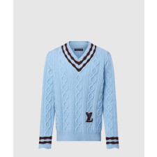 [LOUIS VUITTON-루이비통]케이블 니트 울 앤드 모헤어 V넥 풀오버 1AFPYY