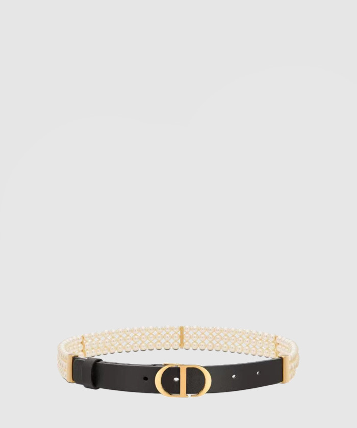 [DIOR-디올]유리구슬 스무스카우 가죽벨트 B0292