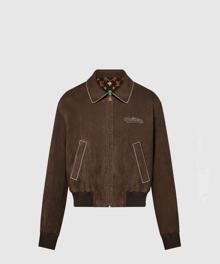 [LOUIS VUITTON-루이비통]엠브로이더드 스웨이드 카프스킨 보머 1AFPWA