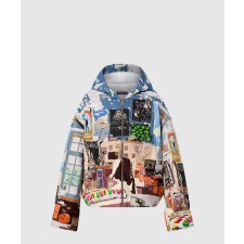 [LOUIS VUITTON-루이비통]메이드 투 오더 패치워크 오버사이즈드 후디드 블루종 1ABYJL