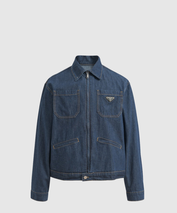 [PRADA-프라다]라이트 데님 지퍼 재킷 GEB255
