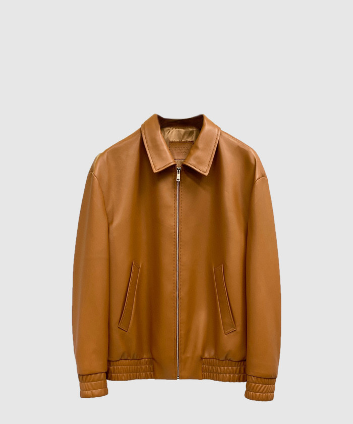 [PRADA-프라다]오버사이즈 나파 가죽 바머 재킷 UPW468