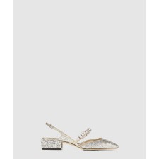 [JIMMY CHOO-지미추]Jill 30 Glitter Slingback Mules
