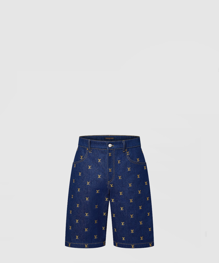 [LOUIS VUITTON-루이비통]엠브로이더드 시그니처 데님 쇼츠 1AFIAJ