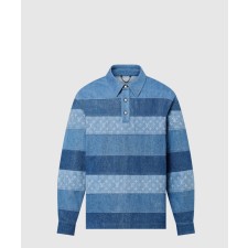[LOUIS VUITTON-루이비통]패치워크 롱 슬리브드 데님 폴로 셔츠 1AFQBU