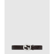 [GUCCI-구찌]인터로킹 G 버클 시그니처 벨트 411924