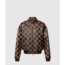 [LOUIS VUITTON-루이비통]다미에 레더 해링턴 재킷 1AFILU