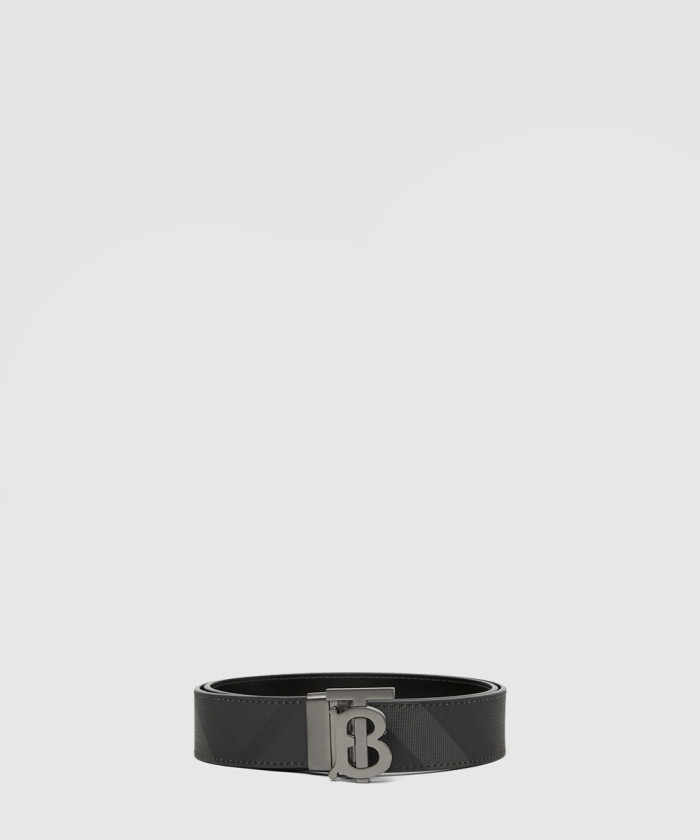 [BURBERRY-버버리]체크 레더 리버시블 TB 벨트 80653391