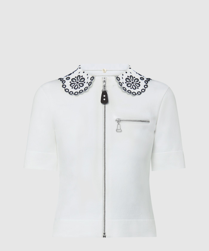 [LOUIS VUITTON-루이비통]브로더리 칼라 집업 니트 톱 1AGAG3