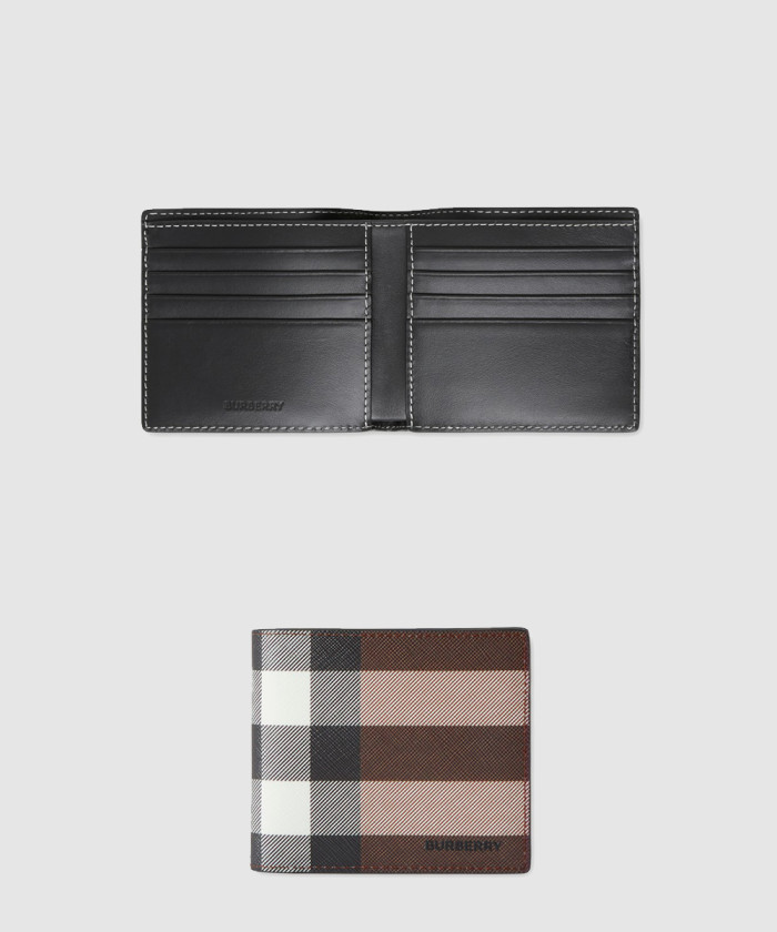 [BURBERRY-버버리]체크 레더 바이폴드 지갑 80527901