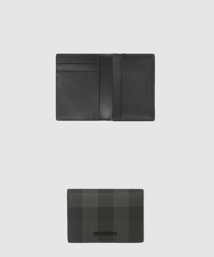 [BURBERRY-버버리]체크 레더 폴딩 카드 케이스 80702041