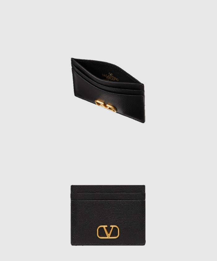 [VALENTINO-발렌티노]브이로고 시그니처 스탐파 알체 카프스킨 카드 케이스