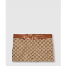 [GUCCI-구찌]가죽 트리밍 디테일 GG 캔버스 쇼츠 681154