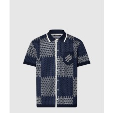 [LOUIS VUITTON-루이비통]다미에 자카드 쇼트 슬리브드 코튼 저지 셔츠 1AFXS5