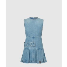 [LOUIS VUITTON-루이비통]데님 버튼 탭 플리츠 드레스 1AFLXX