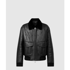 [LOUIS VUITTON-루이비통]레더 에비에이터 밍크 칼라 1AFIPC