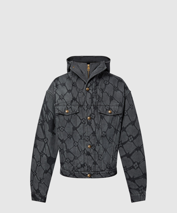 [LOUIS VUITTON-루이비통]모노그램 데님 후디드 블루종 1AFQBK