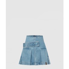 [LOUIS VUITTON-루이비통]데님 버튼 탭 플리츠 스커트 1AFLXO