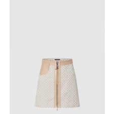 [LOUIS VUITTON-루이비통]레더 액센트 미니 모노그램 스커트 1AGGQF