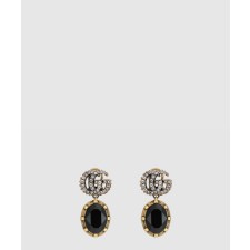 [GUCCI-구찌]크리스털 디테일의 더블 G 귀걸이 ‎629659