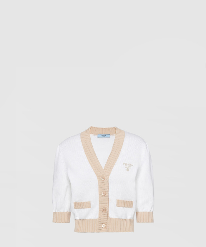 [PRADA-프라다]크롭 코튼 카디건 P25I04
