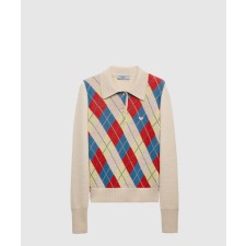 [PRADA-프라다]아가일 니트 울 폴로 셔츠 P24G2Z