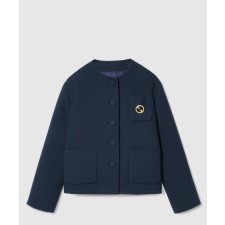[GUCCI-구찌]브로치 디테일의 코튼 트위드 재킷 787640