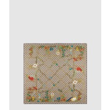 [GUCCI-구찌]애니멀 플로라 프린트 실크 까레 777066