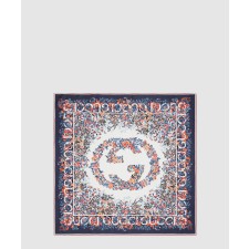 [GUCCI-구찌]인터로킹 G 플로라 프린트 실크 까레 783157