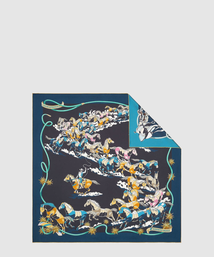 [HERMES-에르메스]Les Mustangs II double face 스카프 90