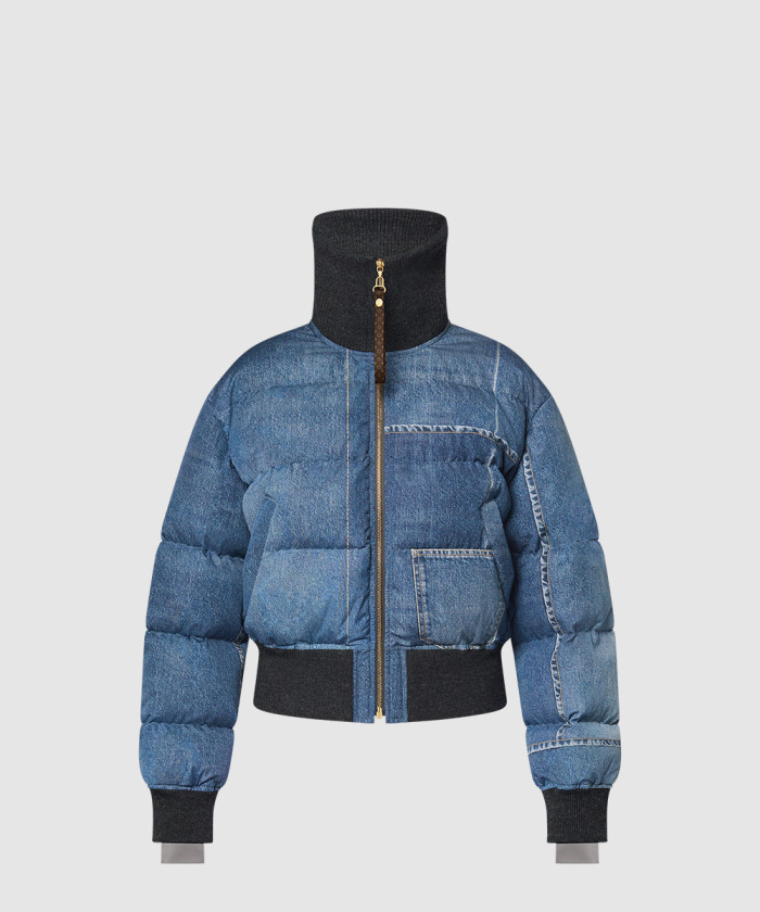 [LOUIS VUITTON-루이비통]데님 프린트 크롭 푸퍼 재킷 1AGBUG