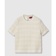 [GUCCI-구찌]울 및 라메 체크 자카드 탑 ‎811552