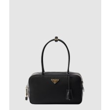 [PRADA-프라다]자물쇠가 있는 미디엄 리나일론 및 가죽 탑 핸들백 1BB132