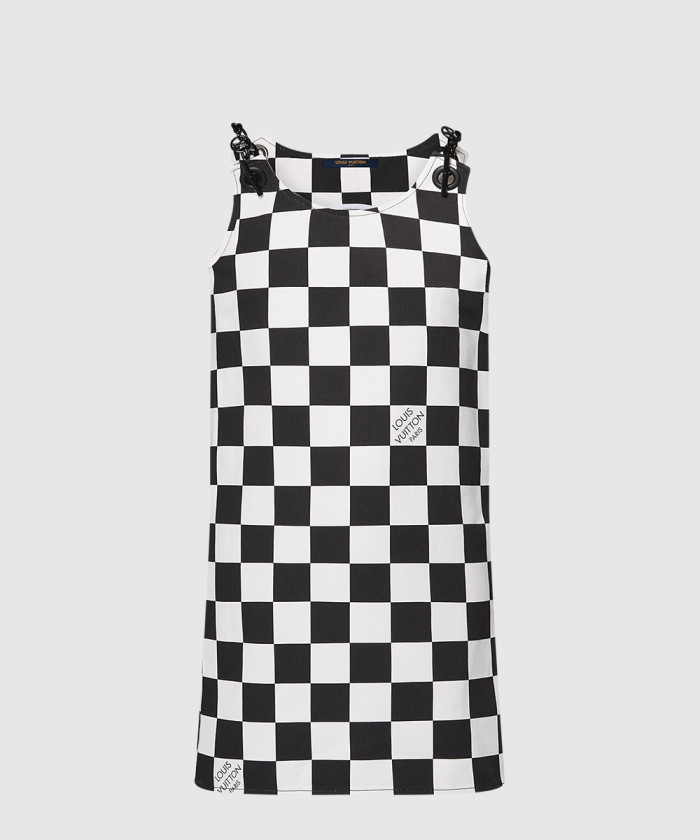 [LOUIS VUITTON-루이비통]다미에 데님 체인 스트랩 드레스 1AGACN