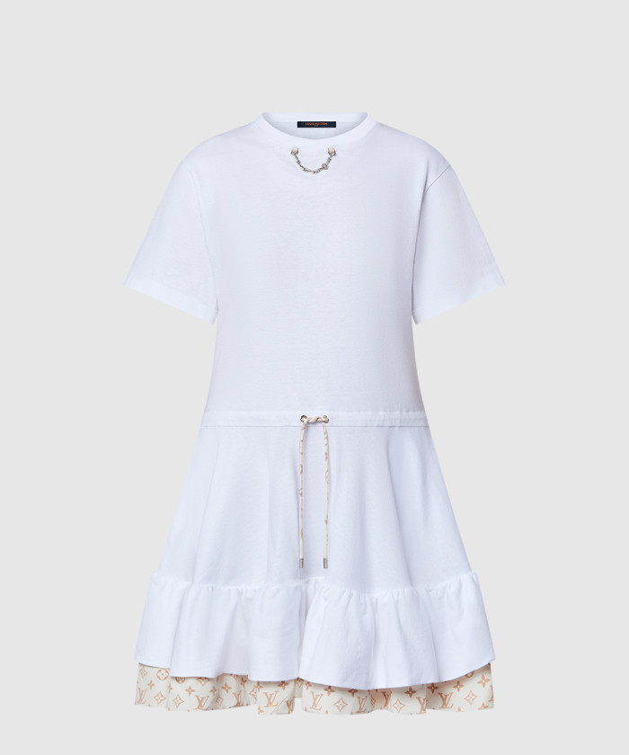 [LOUIS VUITTON-루이비통]모노그램 플라운스 티셔츠 드레스 1AGEW8